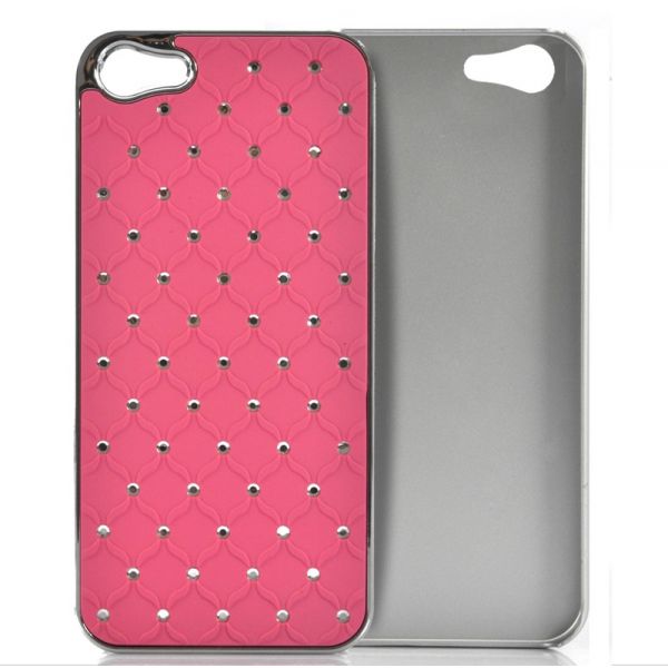 Coque iPhone 5 Rigide - Rose strass