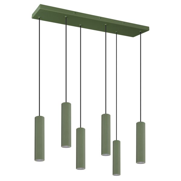 Suspensions Aluminium Vert Olive LED 6 Ivar