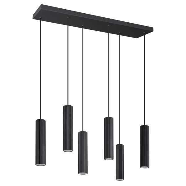 Suspensions Aluminium Noir LED 6 Ivar