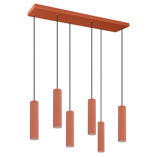 Suspensions Aluminium Ocre Rouge LED 6 Ivar