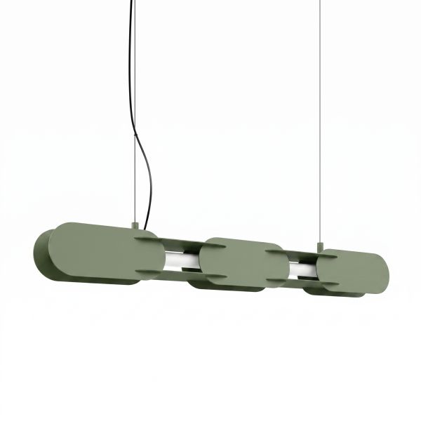 Suspensions Acier Vert Olive LED 1 Chain
