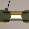 Suspensions Acier Vert Olive LED 1 Chain