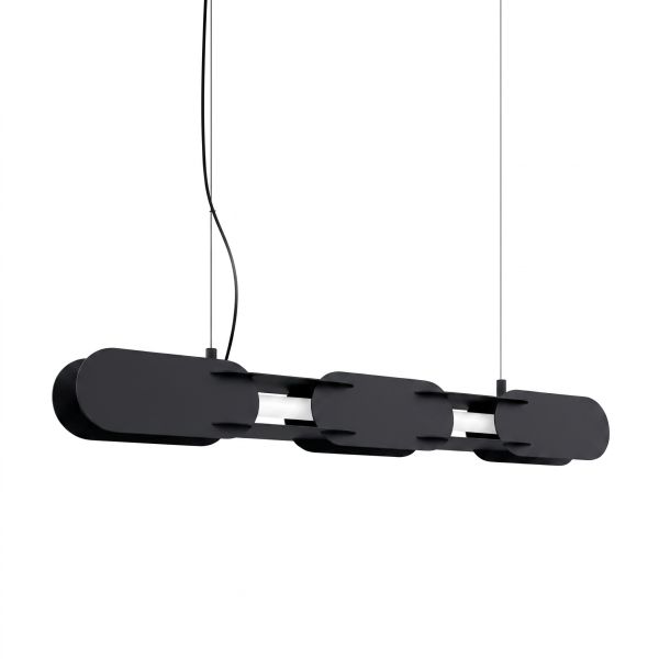 Suspensions Acier Noir LED 1 Chain