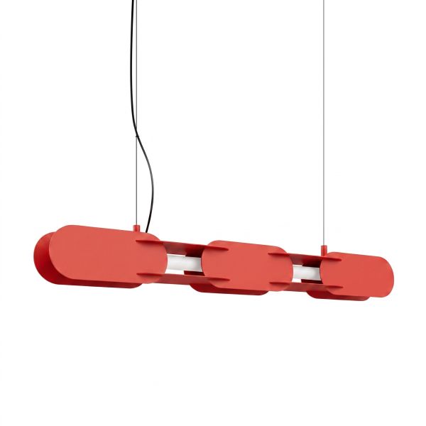 Suspensions Acier Rouge LED 1 Chain