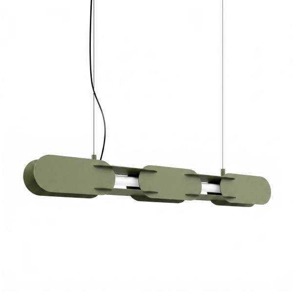 Suspensions Acier Vert Olive LED 1 Chain