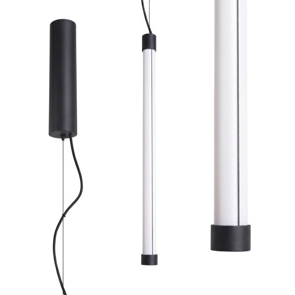 Suspensions Acier Noir LED 1 Trang