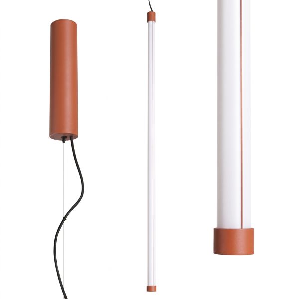 Suspensions Acier Ocre Rouge LED 1 Trang