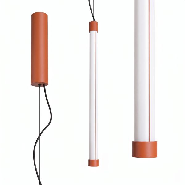 Suspensions Acier Ocre Rouge LED 1 Trang