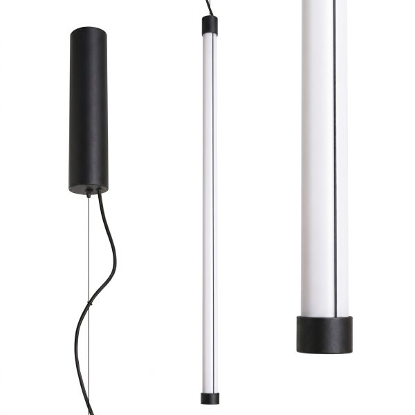 Suspensions Acier Noir LED 1 Trang