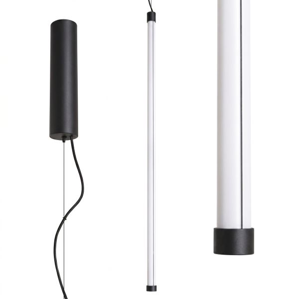 Suspensions Acier Noir LED 1 Trang