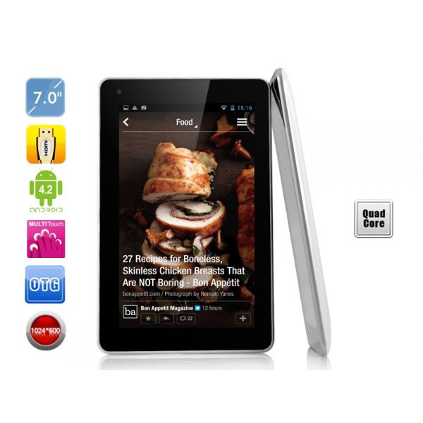 Tablette 7" Android 4.2 - Quad Core 1.2 GHz, 1 Go de RAM, 8 Go de mémoire