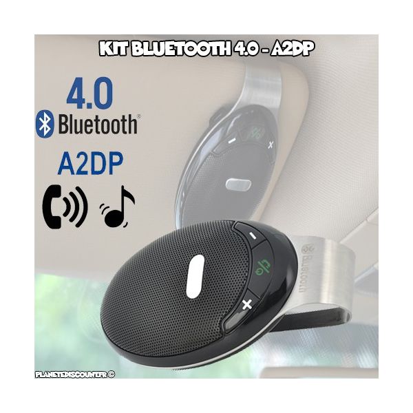 Kit mains libres Bluetooth 4.0 pare soleil voiture - A2DP
