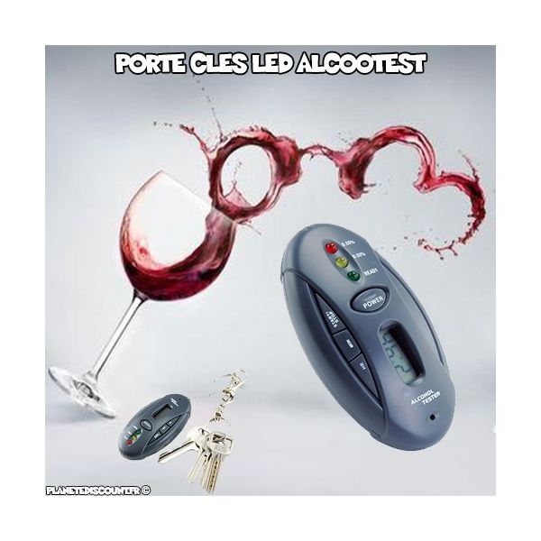 Porte clés LED Alcootest et chronomètre