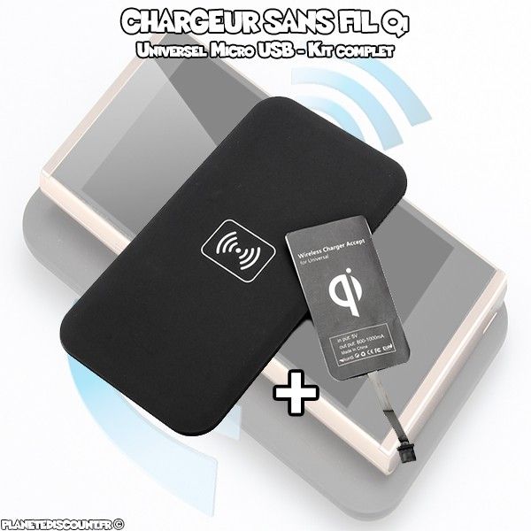 Kit Chargeur Téléphone Qi sans fil universel smartphone micro USB