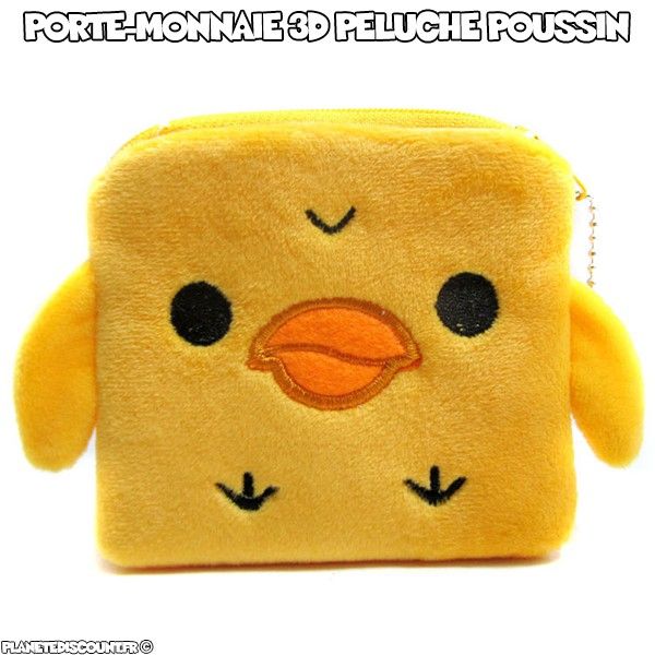 Porte-monnaie peluche 3D - poussin