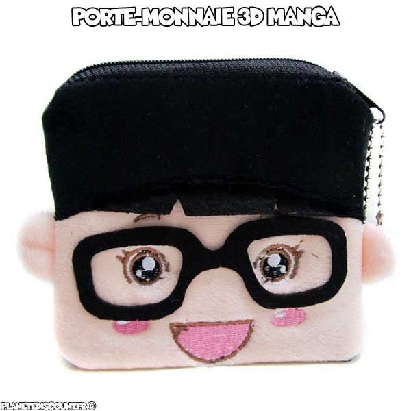 Porte-monnaie peluche 3D - cartoon lunette