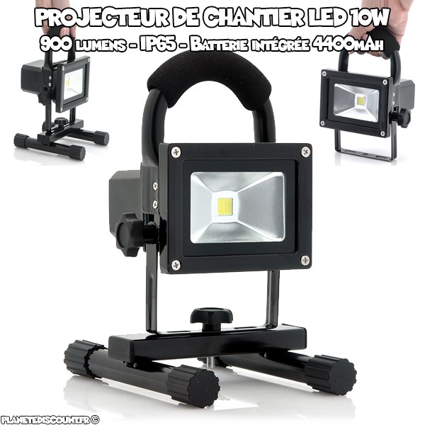 Projecteur chantier LED - Achat projecteur LED 10W portatif pas cher