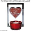 Bougeoir chauffe-plat coeur Love en verre