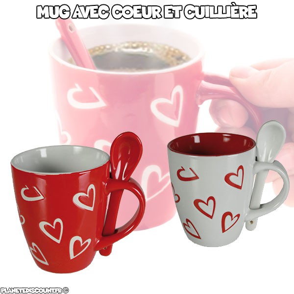 Tasse Coeur En Céramique Tasse Amour Plateau Couple Tasse À Café Avec Tasse  De Tasse De Cuillère, Le Mien : : Cuisine et Maison