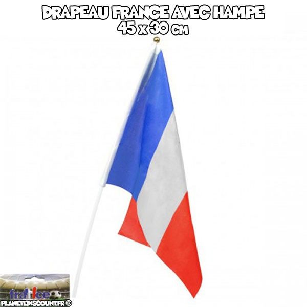 Drapeau français sur hampe