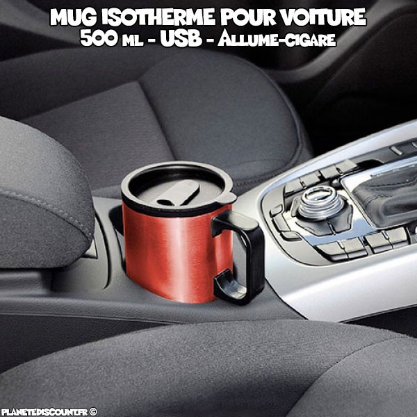 Mug isotherme pour voiture - Mug chauffant USB de voiture 500 ml