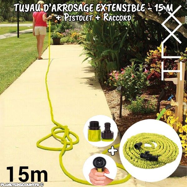 Tuyau d'arrosage extensible Hose XXL avec Pistolet 15 m