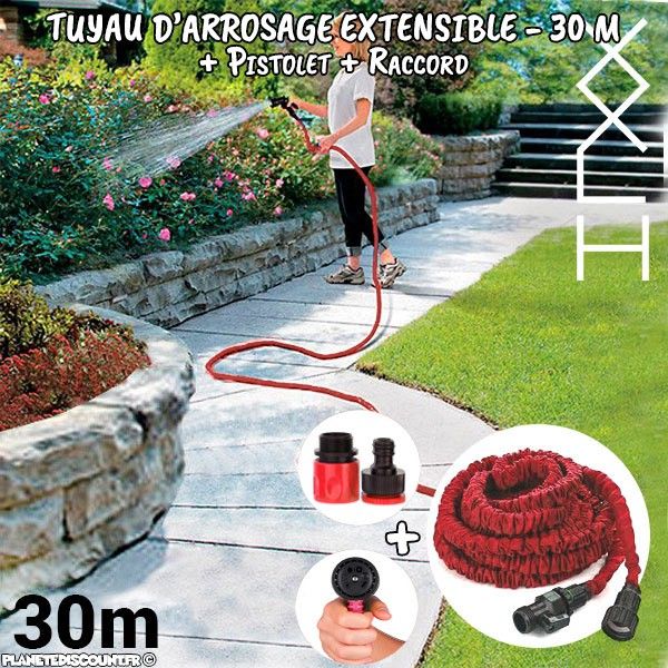 Tuyau d'arrosage extensible Hose XXL avec Pistolet 30 m