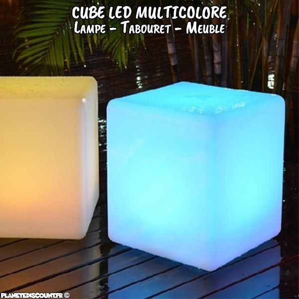 Lampe Cube Led Cube Lumineux 30 X 30 Cm Sans Fil Multicolore Pas Cher