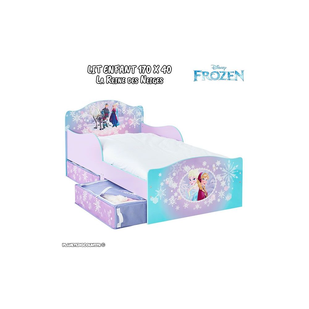 Lit enfant La Reine des Neiges avec rangements Disney