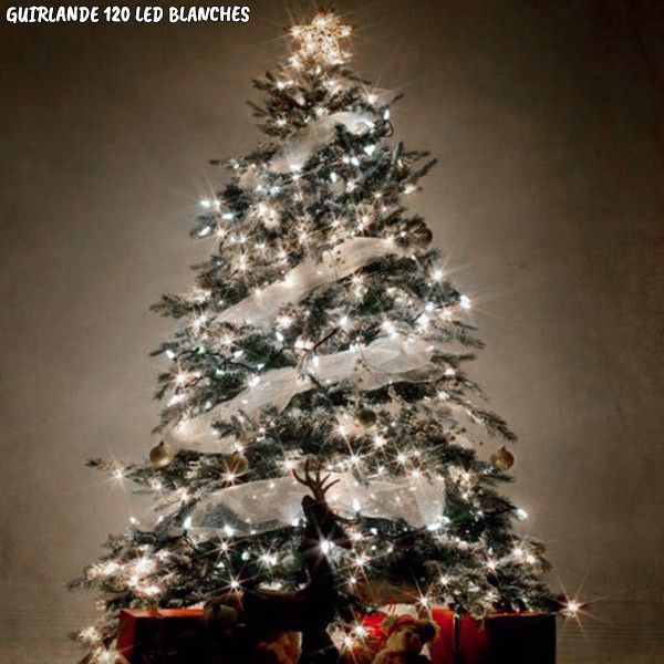 Guirlande LED - Achat Guirlande de noël blanche 120 LED pas cher