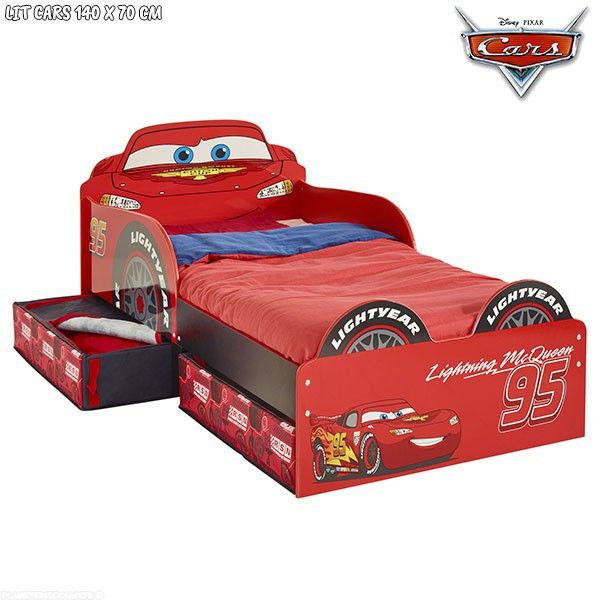 Lit enfant Cars avec rangements Disney