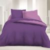 Parure de couette réversible microfibre 240 x 220 cm Violet Lilas