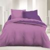 Parure de couette réversible microfibre 240 x 220 cm Violet Lilas