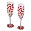 Flûte de Champagne avec motif petits coeurs x2