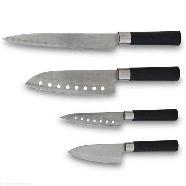 Set 4 couteaux en acier Santoku