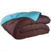 Couette bicolore coton 220x240 cm 570 gr/m² chocolat turquoise