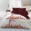 Parure housse de couette 220x240 cm microfibre city life