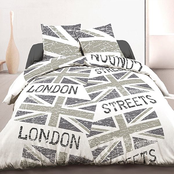 Housse de couette coton 220x240 cm London Flag Rétro