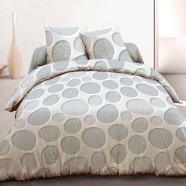 Parure housse de couette 220x240 cm 100% coton cercles