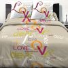 Parure de lit 100% coton 220x240 cm Love