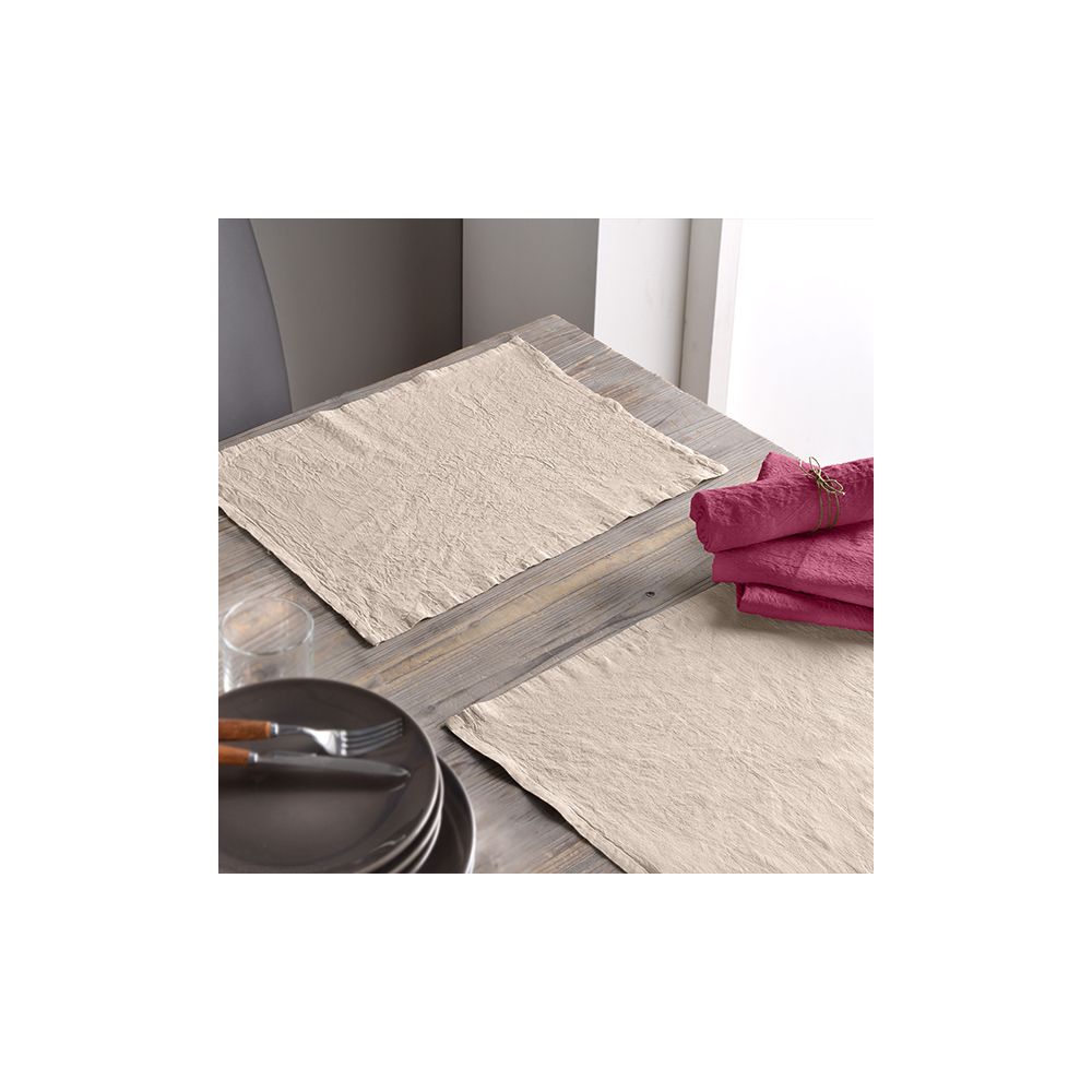 Lot de 2 set de table 30x40 Lin métis - Beige. Le lot de 2 sets de table 60% Lin 40% Coton apporte le coté chic et coloré à votre table, Sets de table Baton Rouge...