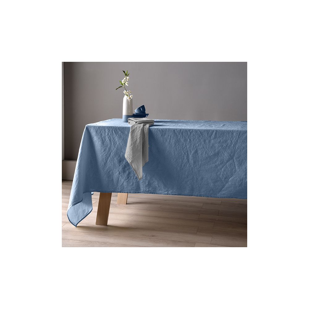 Nappe 160x160 Lin métis - Bleu pétrole. La nappe 60% Lin 40% Coton apporte le coté chic et coloré à votre table, Nappe Baton Rouge...