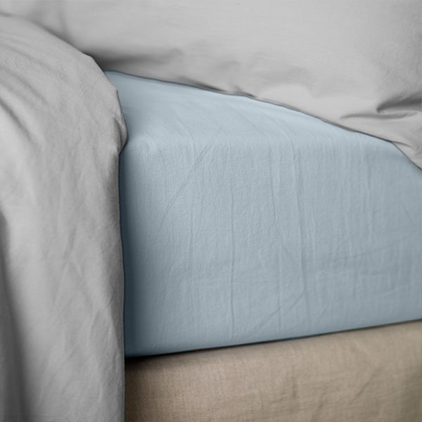 Drap housse 140x190 cm Percale Pearl Blue