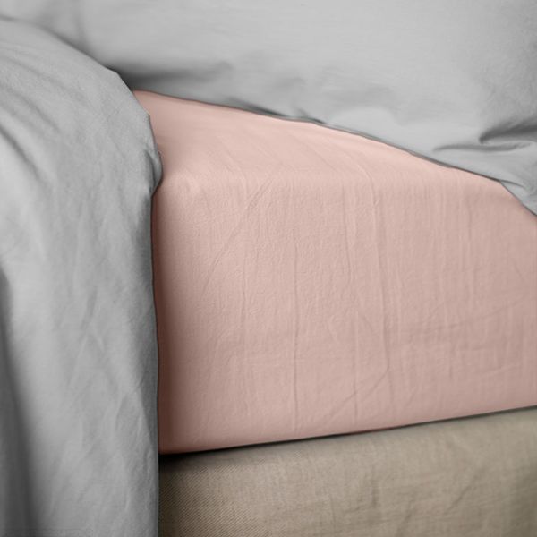 Drap housse 140x190 cm Percale rose Lavis