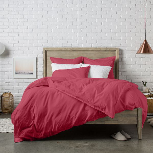 Housse de couette 240x220 cm Percale Framboise