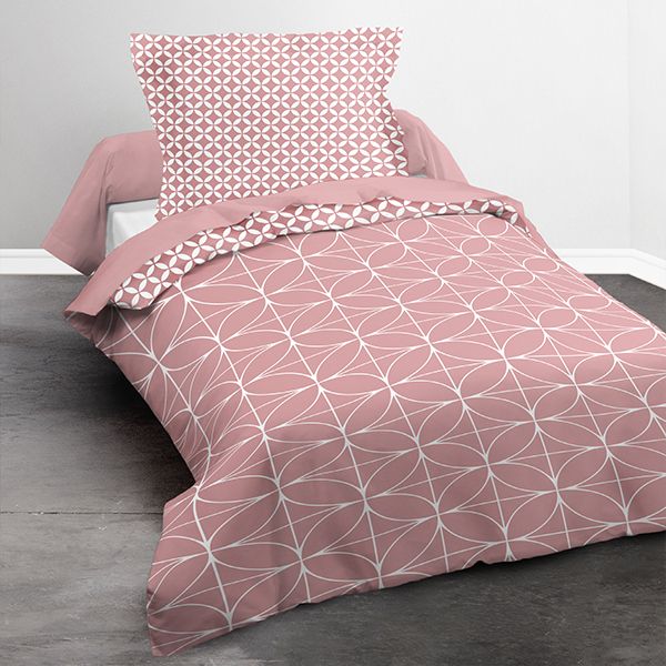 Parure de couette Today microfibre 140x200 Geometrique Chik Blush