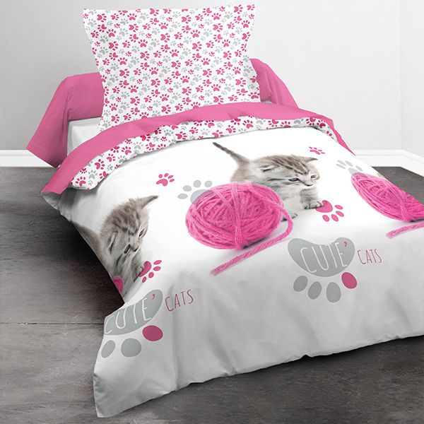 Parure de couette 2 pièces Today 100% Coton 140x200 Cute Cat's