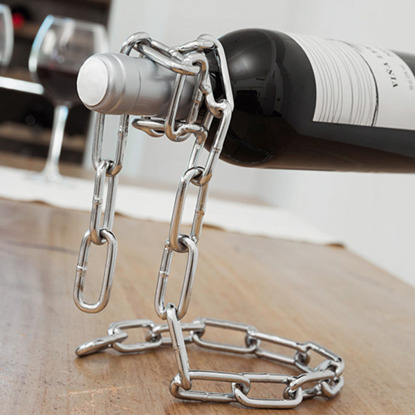 Porte-bouteille Support Bouteilles en Métal skieur Bouteilles Support Décoration de Table