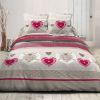 Parure housse de couette coton Passion Framboise