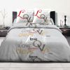 Parure housse de couette coton Love Sweet Heart